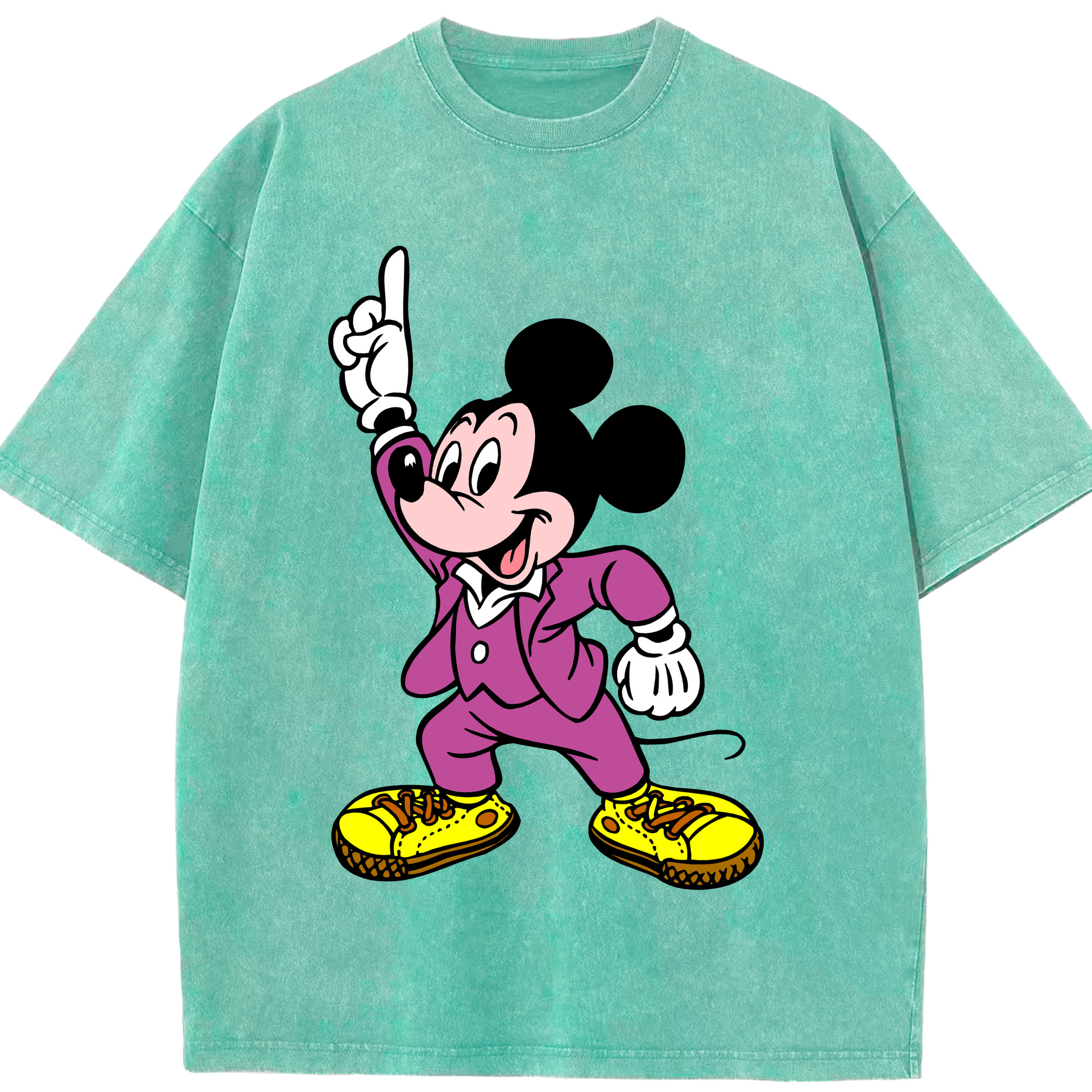 （画像用） ミッキーマウス Mickey Mouse 綿100% ヴィンテージ風 半袖Tシャツ（フロントプリント）